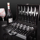 JOGO DE TALHERES 24 PEÇAS FAQUEIRO INOX PREMIUM