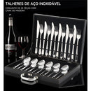JOGO DE TALHERES 24 PEÇAS FAQUEIRO INOX PREMIUM