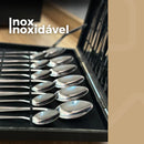 JOGO DE TALHERES 24 PEÇAS FAQUEIRO INOX PREMIUM