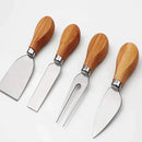 TÁBUA DE QUEIJOS E FRIOS + KIT DE 4 ESPATULAS INOX - PREMIUM