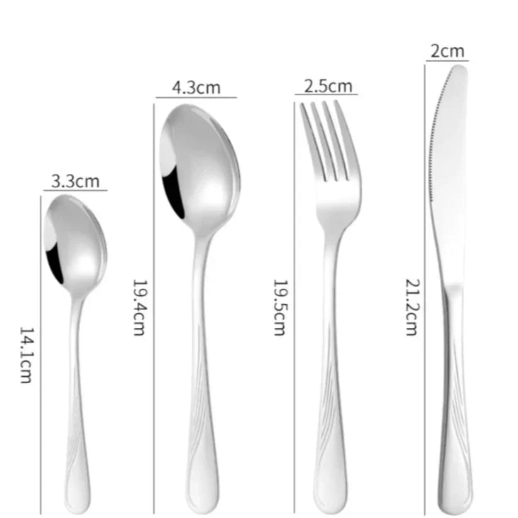 JOGO DE TALHERES 24 PEÇAS FAQUEIRO INOX PREMIUM